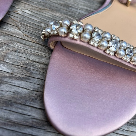 Badgley Mishka Daria Pearl and Crystal Flat Sandals Pastel Pink‎  size 6.5 - Picture 8 of 8